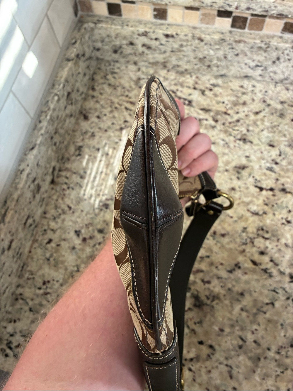 Coach vintage Y2K Signature Hobo Bag in brown monogram canvas with leather trim - Picture 4 of 7